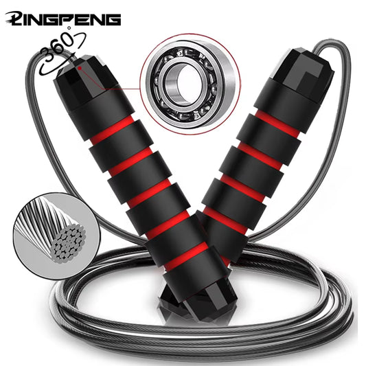 Adjustable Tangle-Free Speed Wire skipping Rope Workout with Foam Handles for Fitness Home Workouts and fat loss
