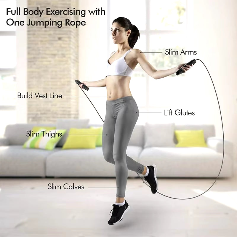 Adjustable Tangle-Free Speed Wire skipping Rope Workout with Foam Handles for Fitness Home Workouts and fat loss